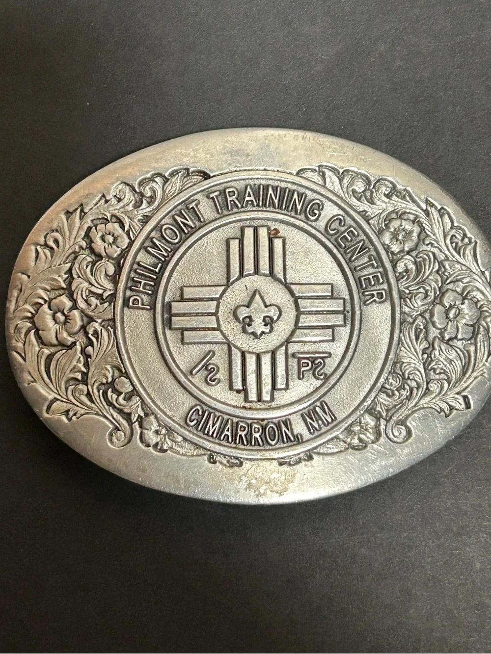 Vintage Pewter Philmont Boy Scout Camp Belt Buckle Training Center New Mexico